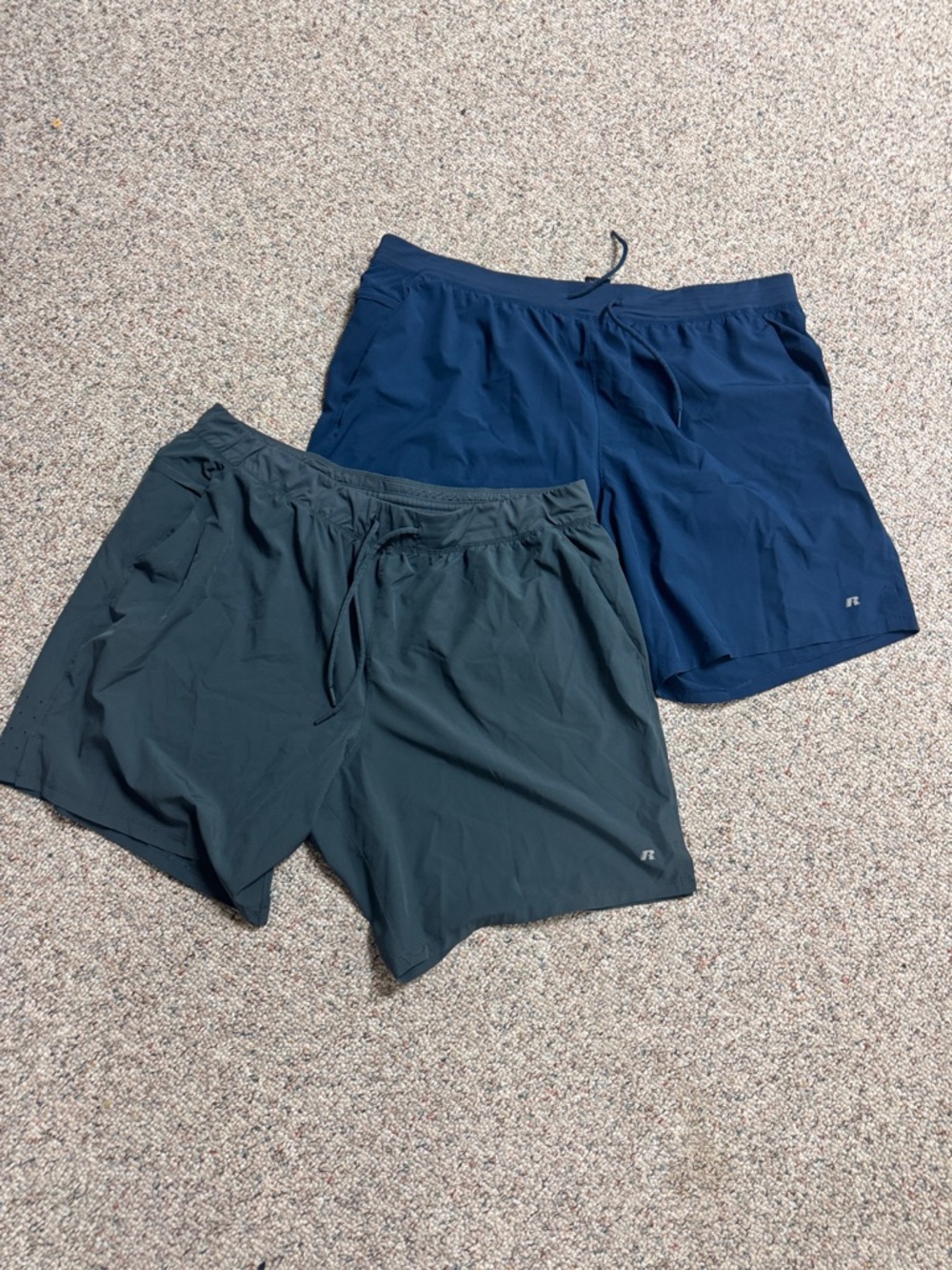 Russell Athletic Two-Pack Performance Shorts in Navy and Charcoal
